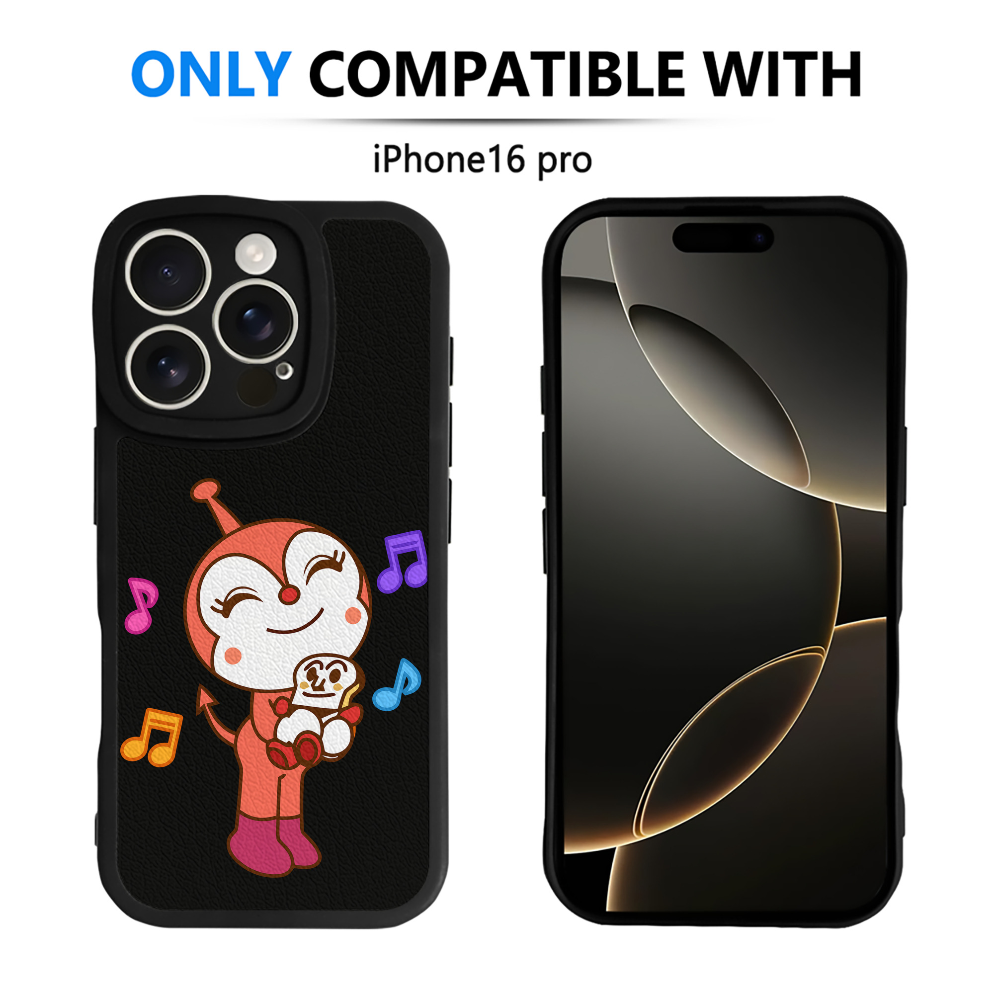 （画像用） アンパンマン Anpanman 【iPhone 16シリーズ対応】シリコンスマホケース（レザー調） 材質：シリコン